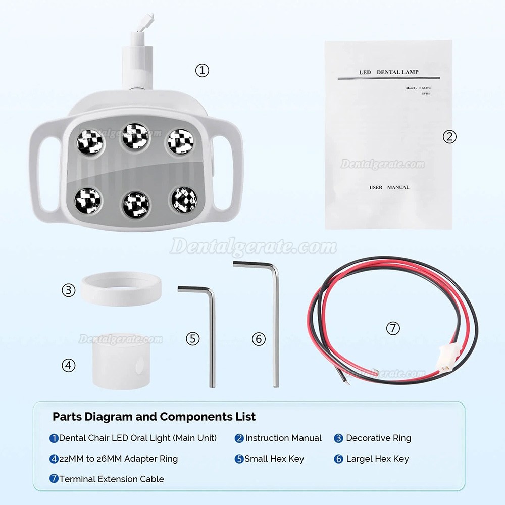 KY KY-P151 Led behandlungsleuchte zahnarzt 6 Leuchten 9W zweifarbig einstellbar